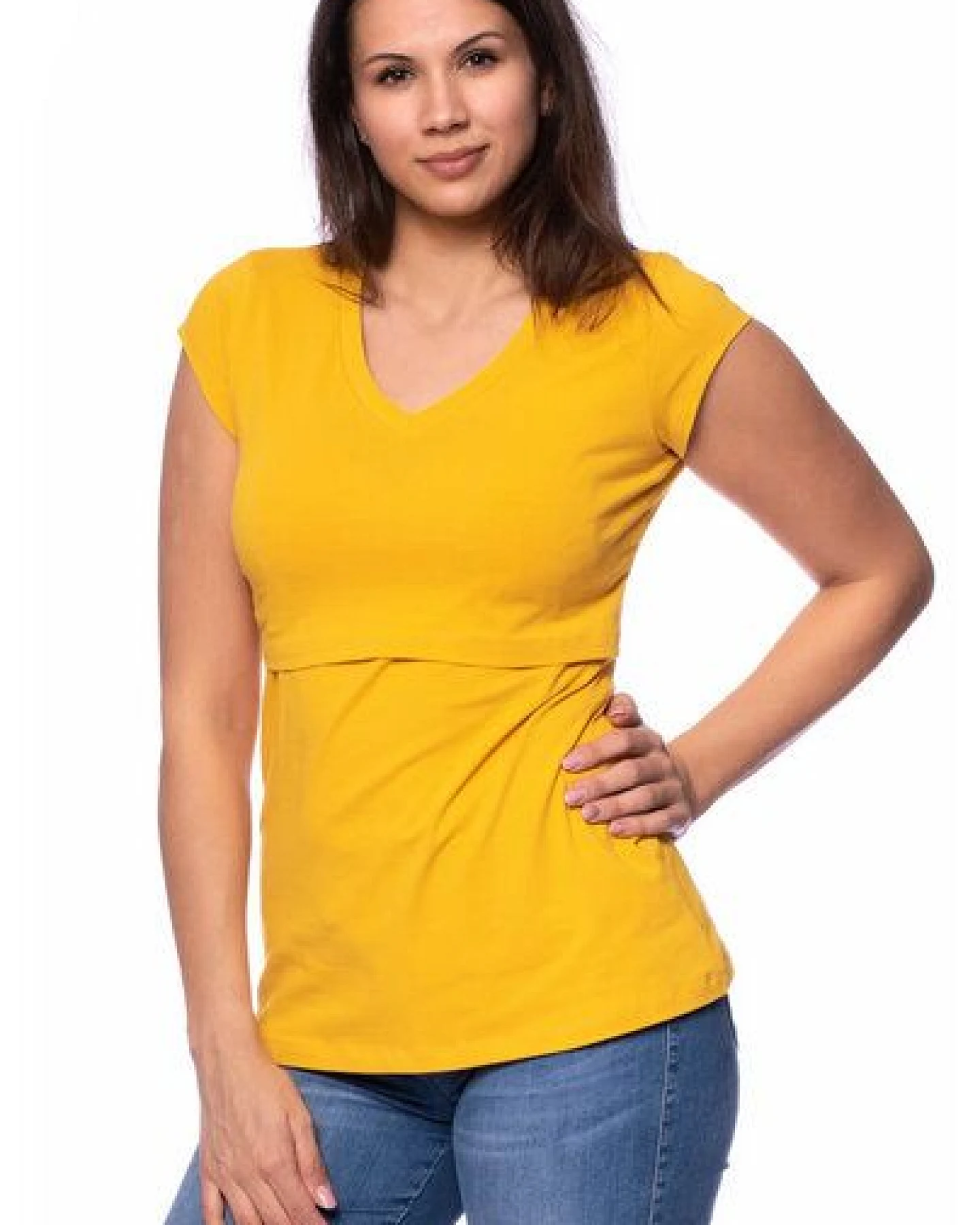 Milchshake 108 BASIC Umstands- und Stillshirt V-Neck mit kurzarm aus weicher Bio-Baumwolle – Ansicht 4