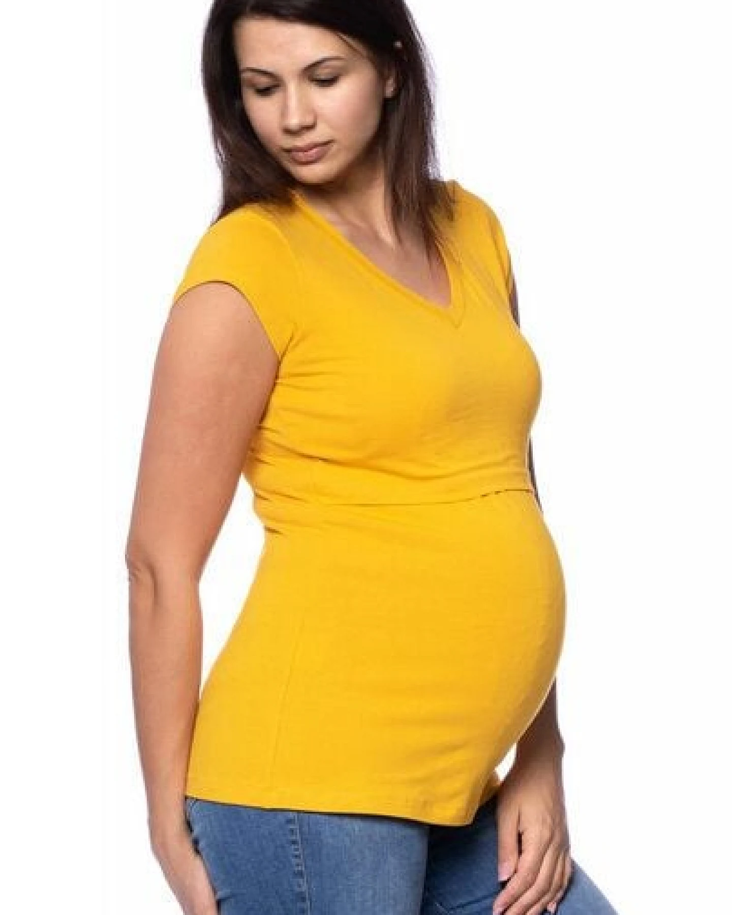Milchshake 108 BASIC Umstands- und Stillshirt V-Neck mit kurzarm aus weicher Bio-Baumwolle – Ansicht 3