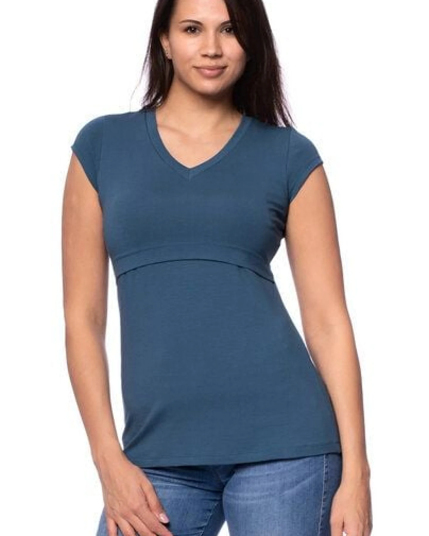 Milchshake 108 BASIC Umstands- und Stillshirt V-Neck mit kurzarm aus weicher Bio-Baumwolle – Ansicht 4