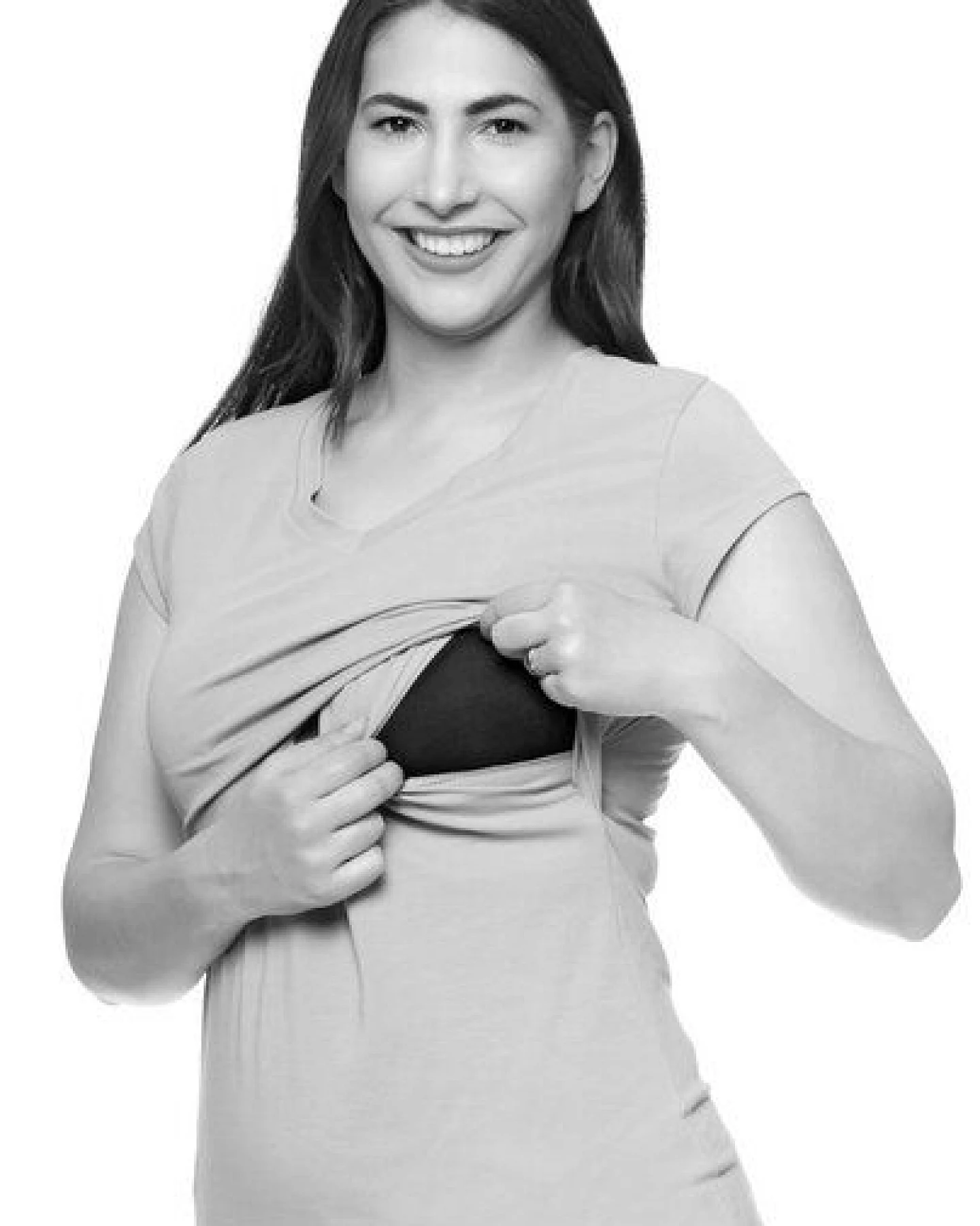 Milchshake 108 BASIC Umstands- und Stillshirt V-Neck mit kurzarm aus weicher Bio-Baumwolle – Ansicht 4