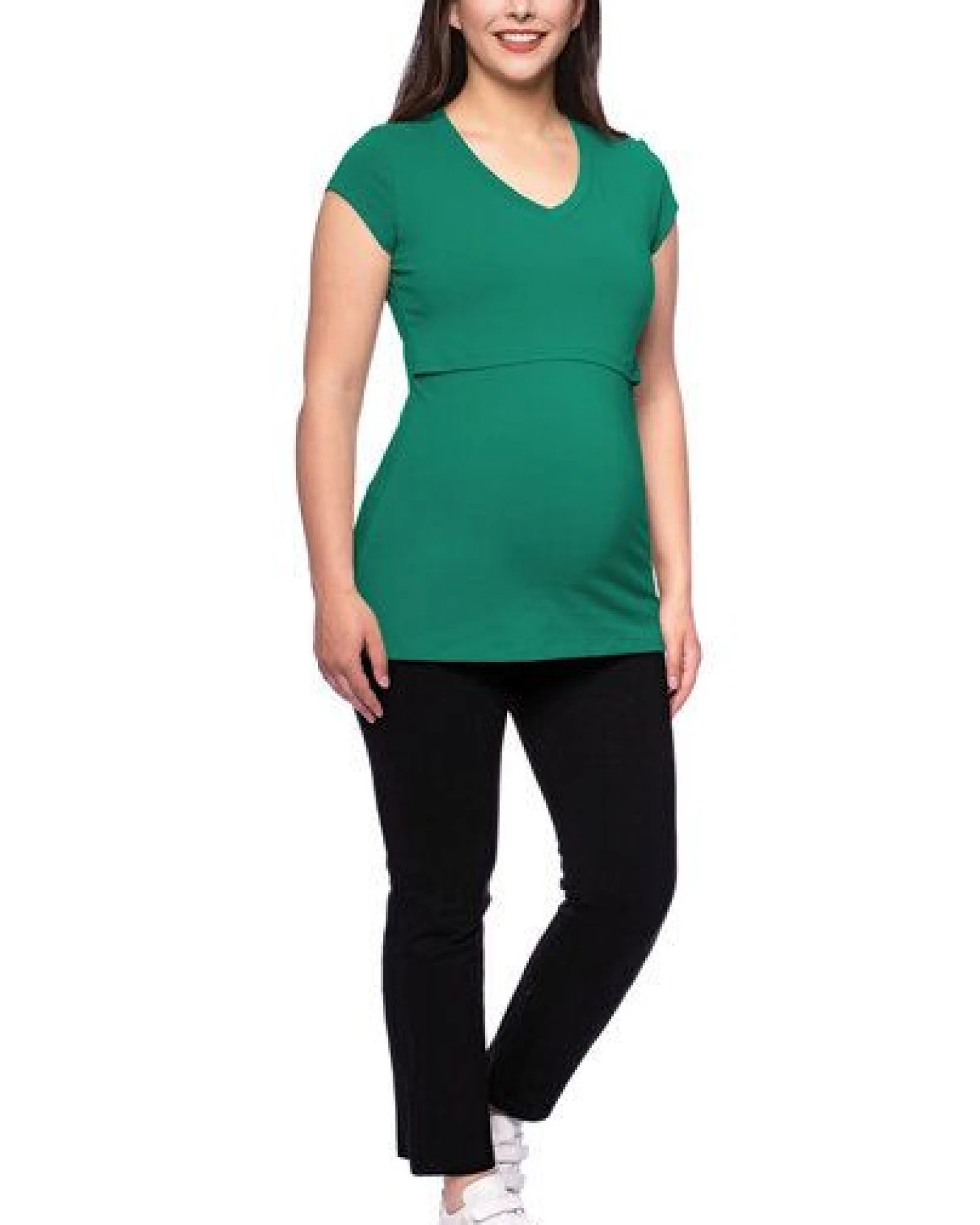 Milchshake 108 BASIC Umstands- und Stillshirt V-Neck mit kurzarm aus weicher Bio-Baumwolle – Ansicht 2