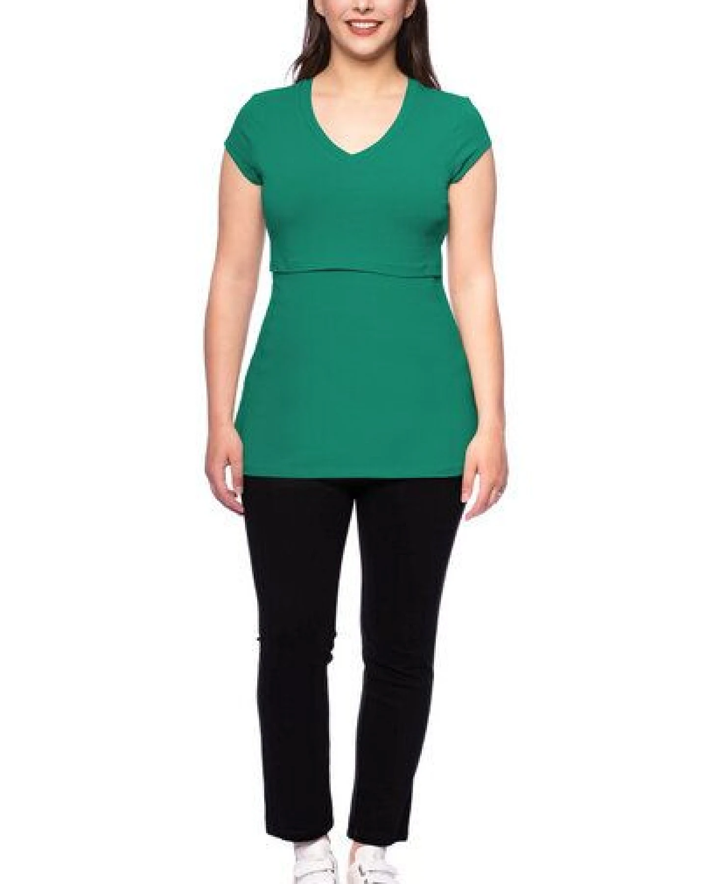 Milchshake 108 BASIC Umstands- und Stillshirt V-Neck mit kurzarm aus weicher Bio-Baumwolle – Ansicht 3
