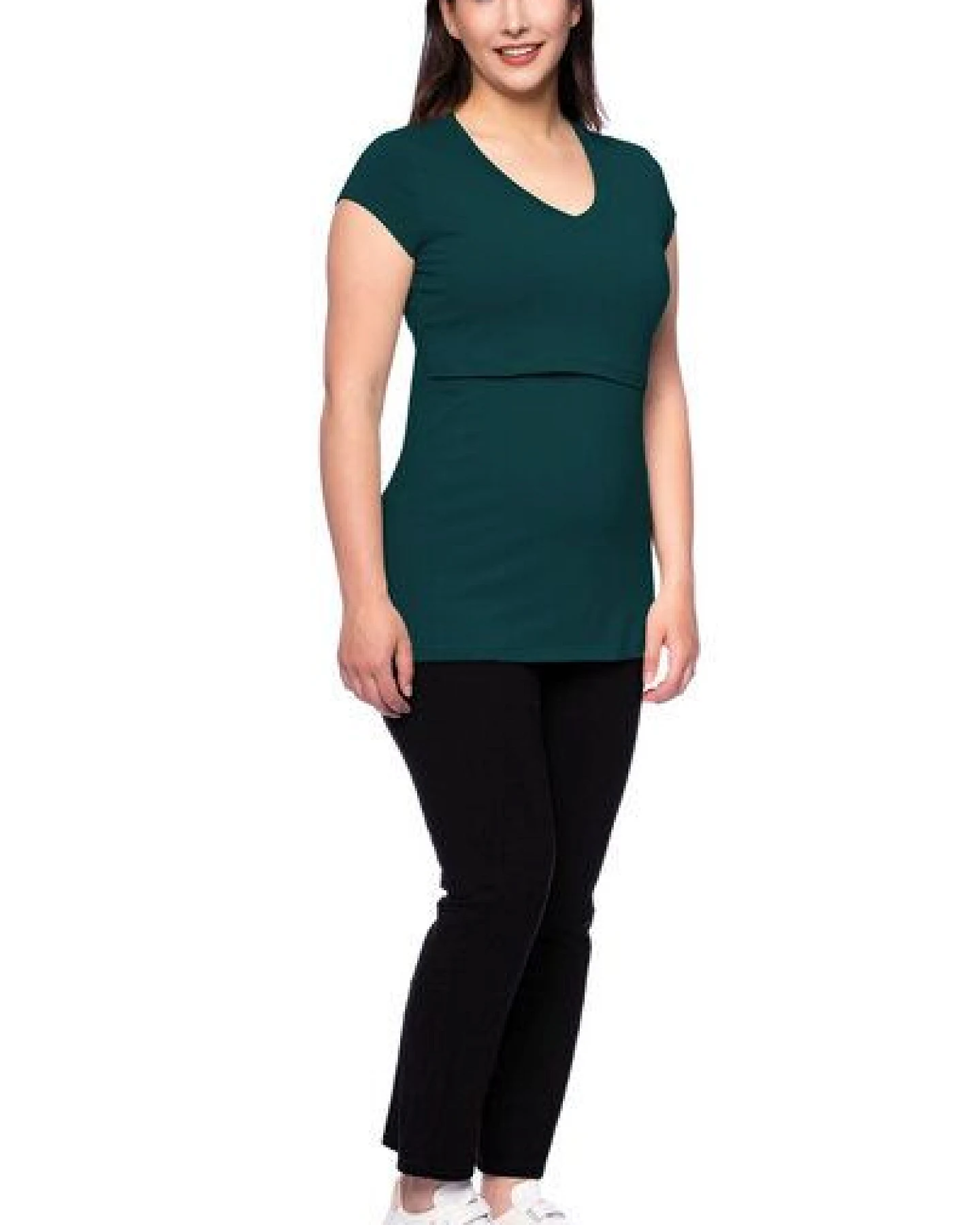 Milchshake 108 BASIC Umstands- und Stillshirt V-Neck mit kurzarm aus weicher Bio-Baumwolle – Ansicht 3