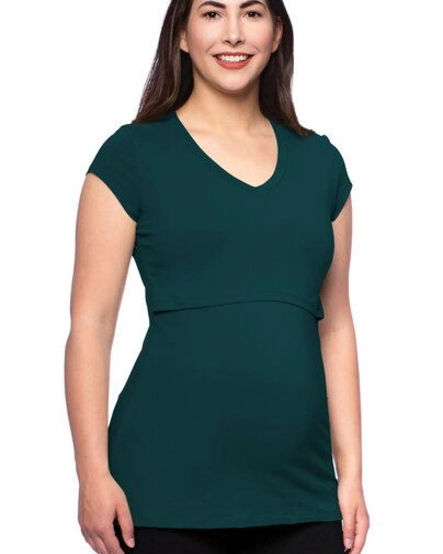 Milchshake 108 BASIC Umstands- und Stillshirt V-Neck mit kurzarm aus weicher Bio-Baumwolle – Ansicht 2