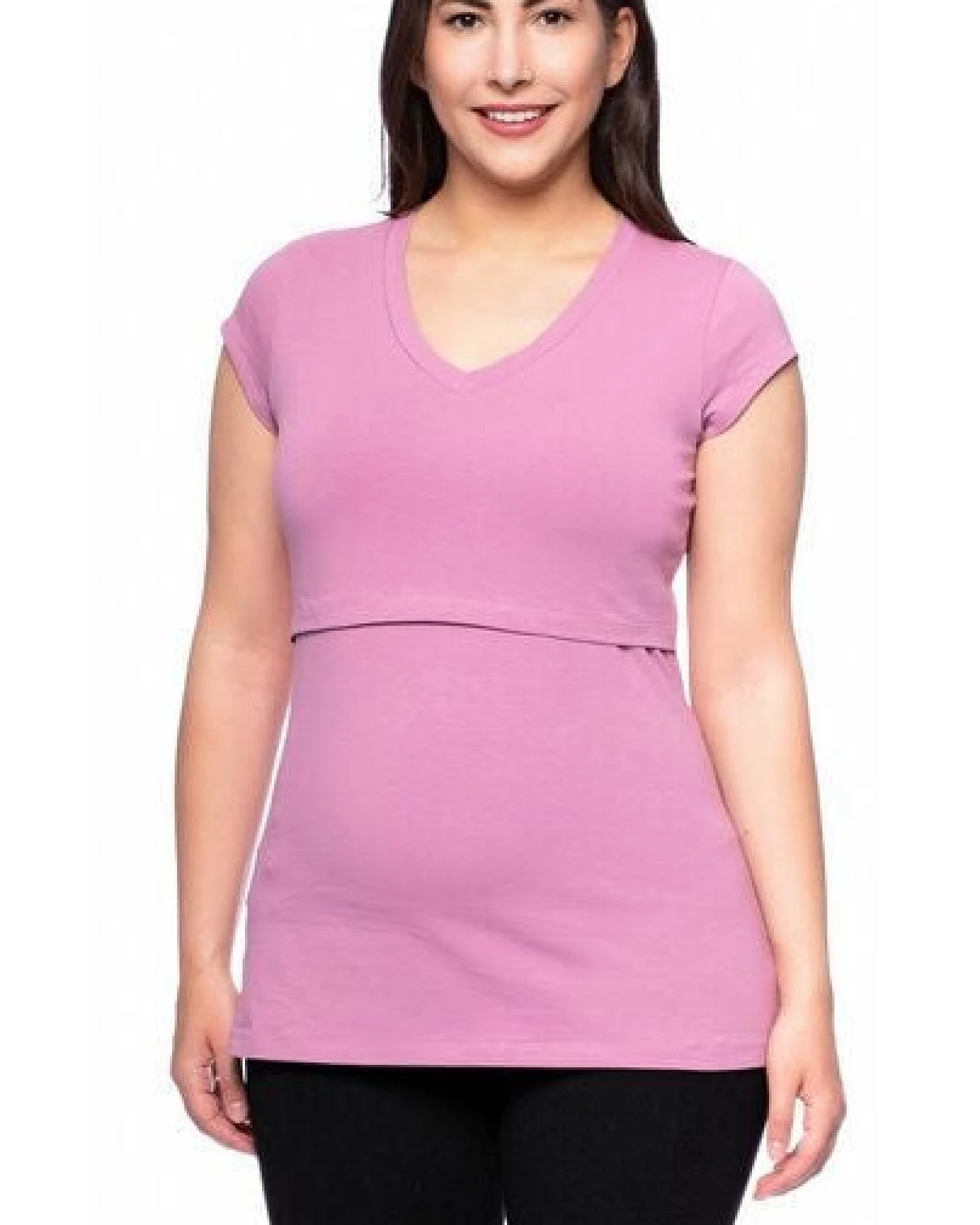 Milchshake 108 BASIC Umstands- und Stillshirt V-Neck mit kurzarm aus weicher Bio-Baumwolle – Ansicht 3