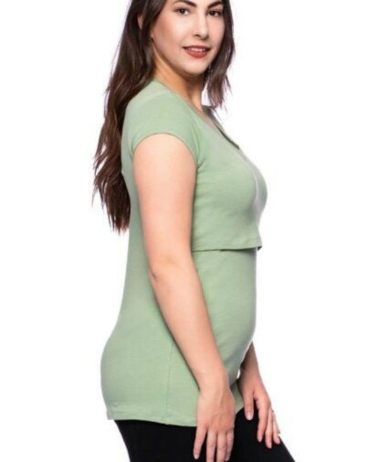 Milchshake 108 BASIC Umstands- und Stillshirt V-Neck mit kurzarm aus weicher Bio-Baumwolle – Ansicht 3