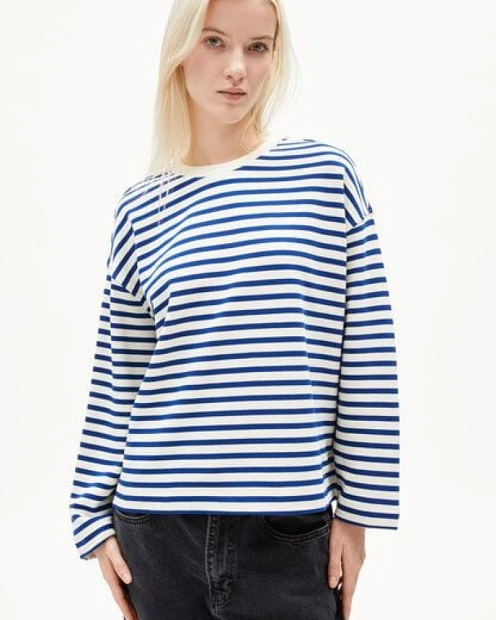 Produktseite: ARMEDANGELS FRANKAA MAARLEN STRIPE Damen Sweatshirt aus Bio-Baumwolle