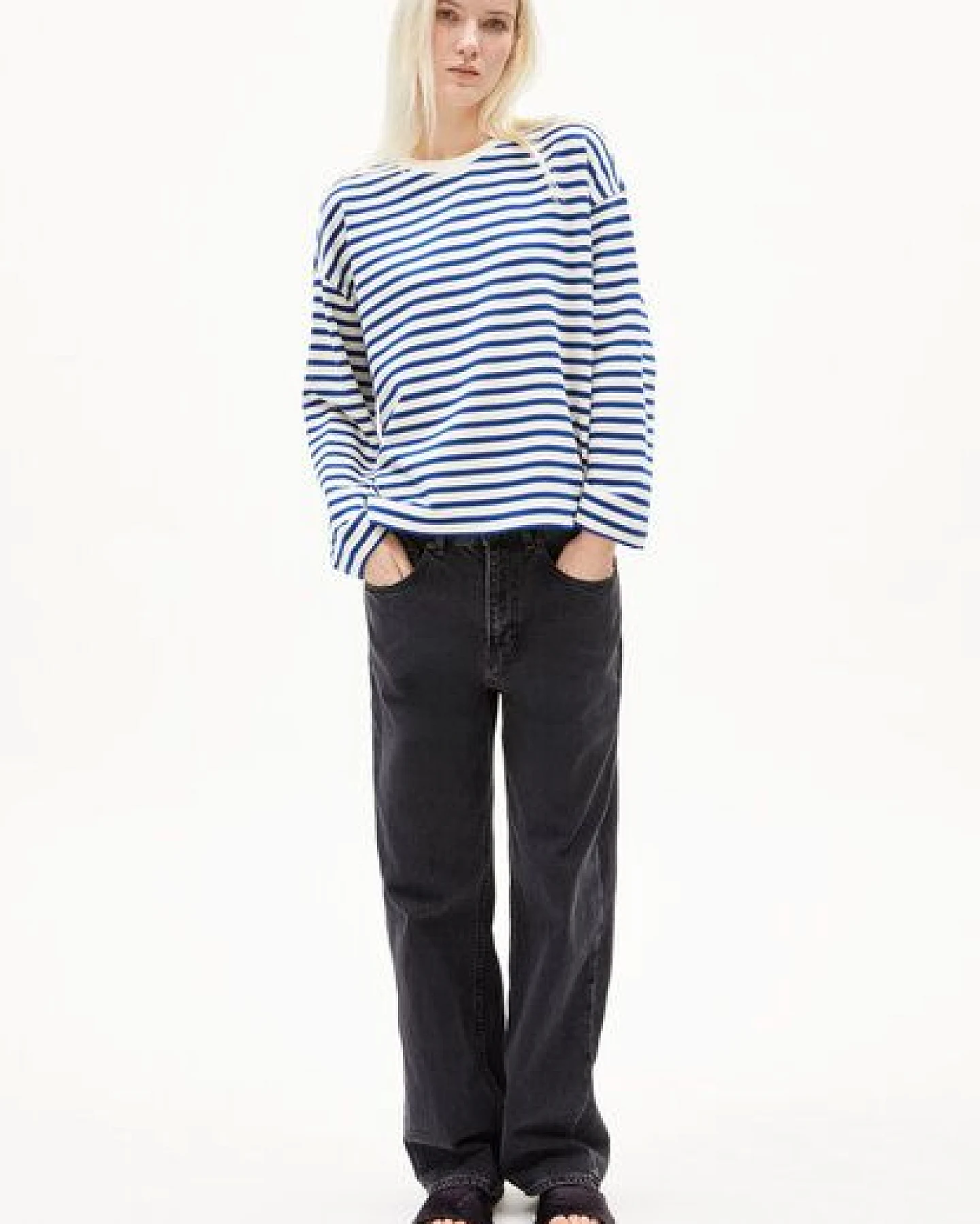 ARMEDANGELS FRANKAA MAARLEN STRIPE Damen Sweatshirt aus Bio-Baumwolle – Ansicht 4