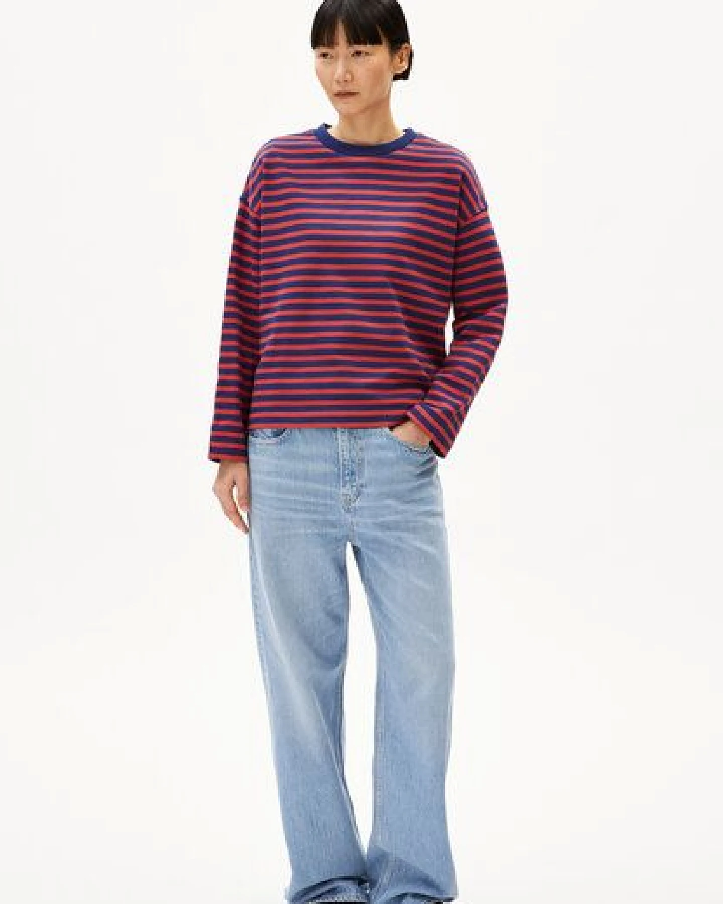ARMEDANGELS FRANKAA MAARLEN STRIPE Damen Sweatshirt aus Bio-Baumwolle – Ansicht 4