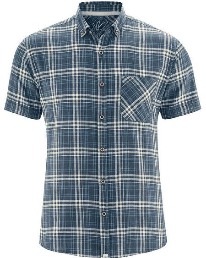 HempAge Herren Kurzarm-Hemd Hanf/Bio-Baumwolle