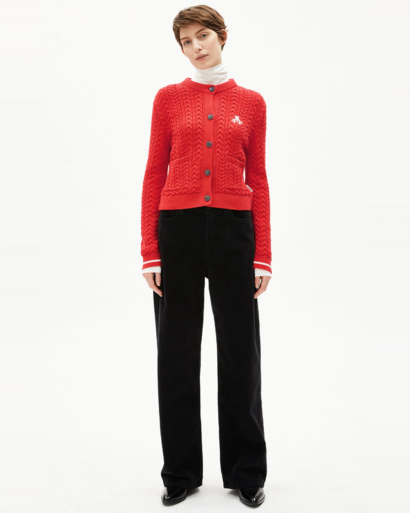 ARMEDANGELS Damen vegan Strickjacke Juliaanas Rot – Ansicht 2