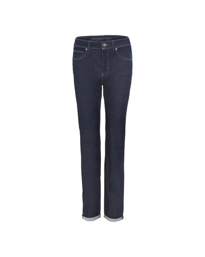 goodsociety Womens High Waist Slim Light Jeans Raw One Wash