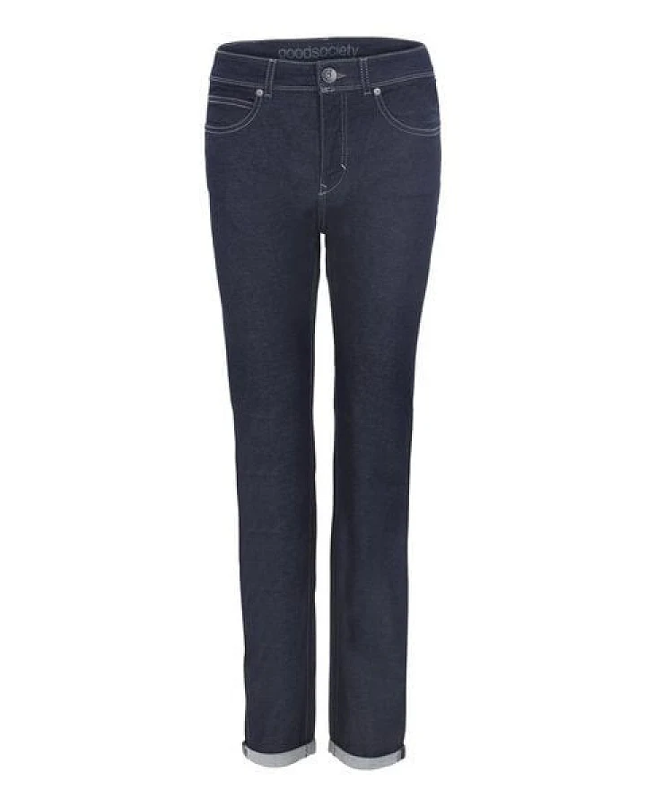 goodsociety Womens High Waist Slim Light Jeans Raw One Wash