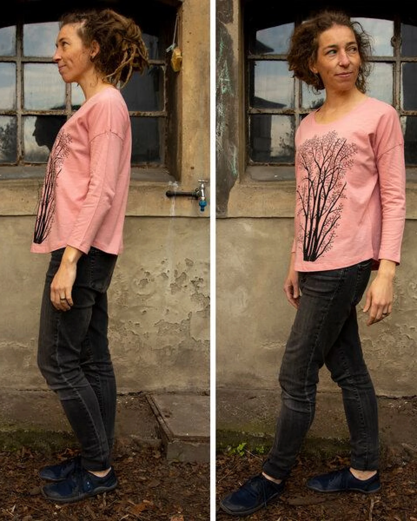 Cmig Erle mit Elster 3/4-Ärmel-T-Shirt in canyon pink – Ansicht 4