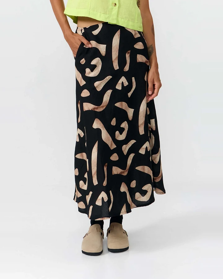 SUITE13LAB Damen vegan Rock Belen Print Stones Schwarz