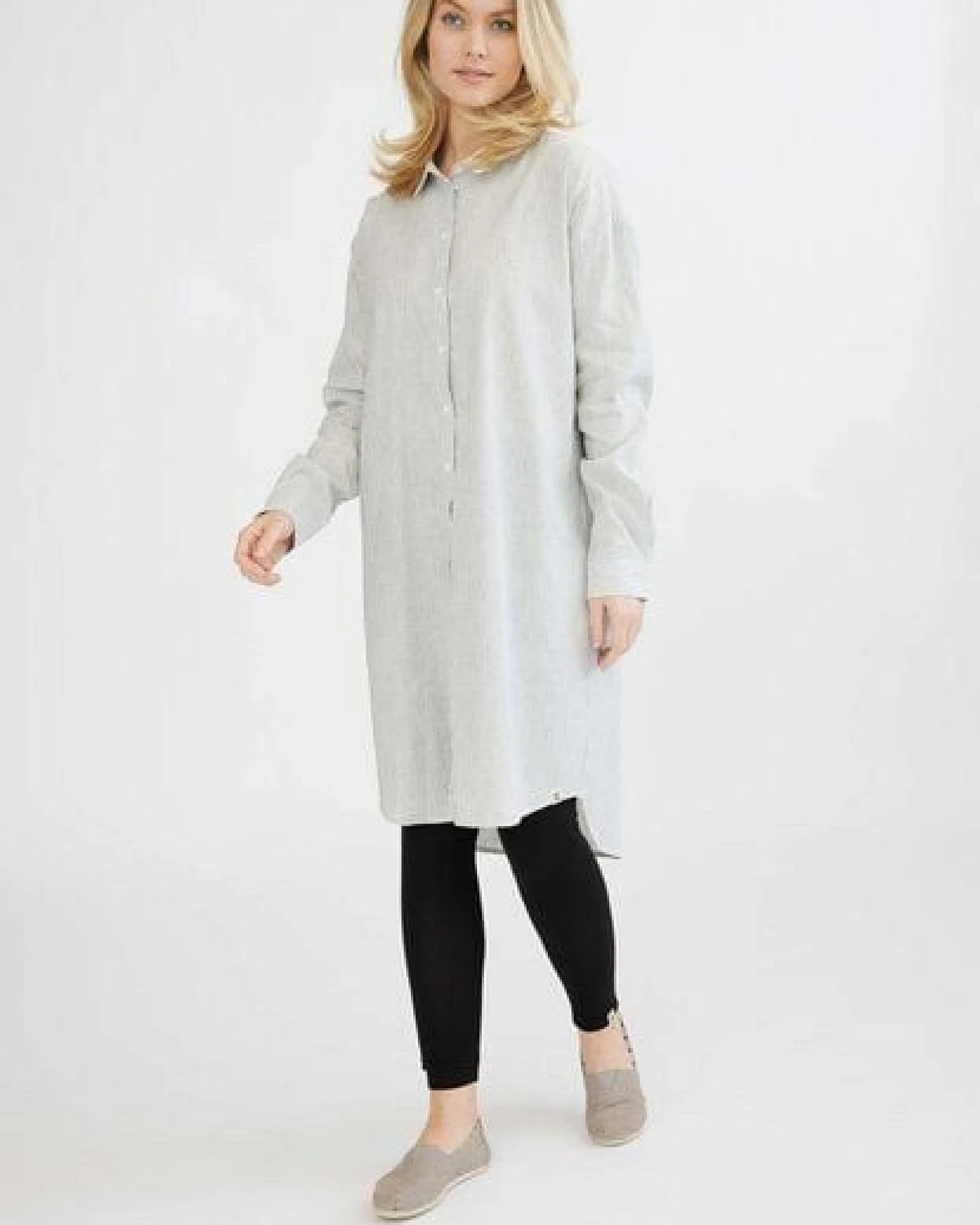 GROBUND Das Hemdkleid Netta - GOTS zertifiziert aus 60% leinen/40% Bio-Baumwolle – Ansicht 3