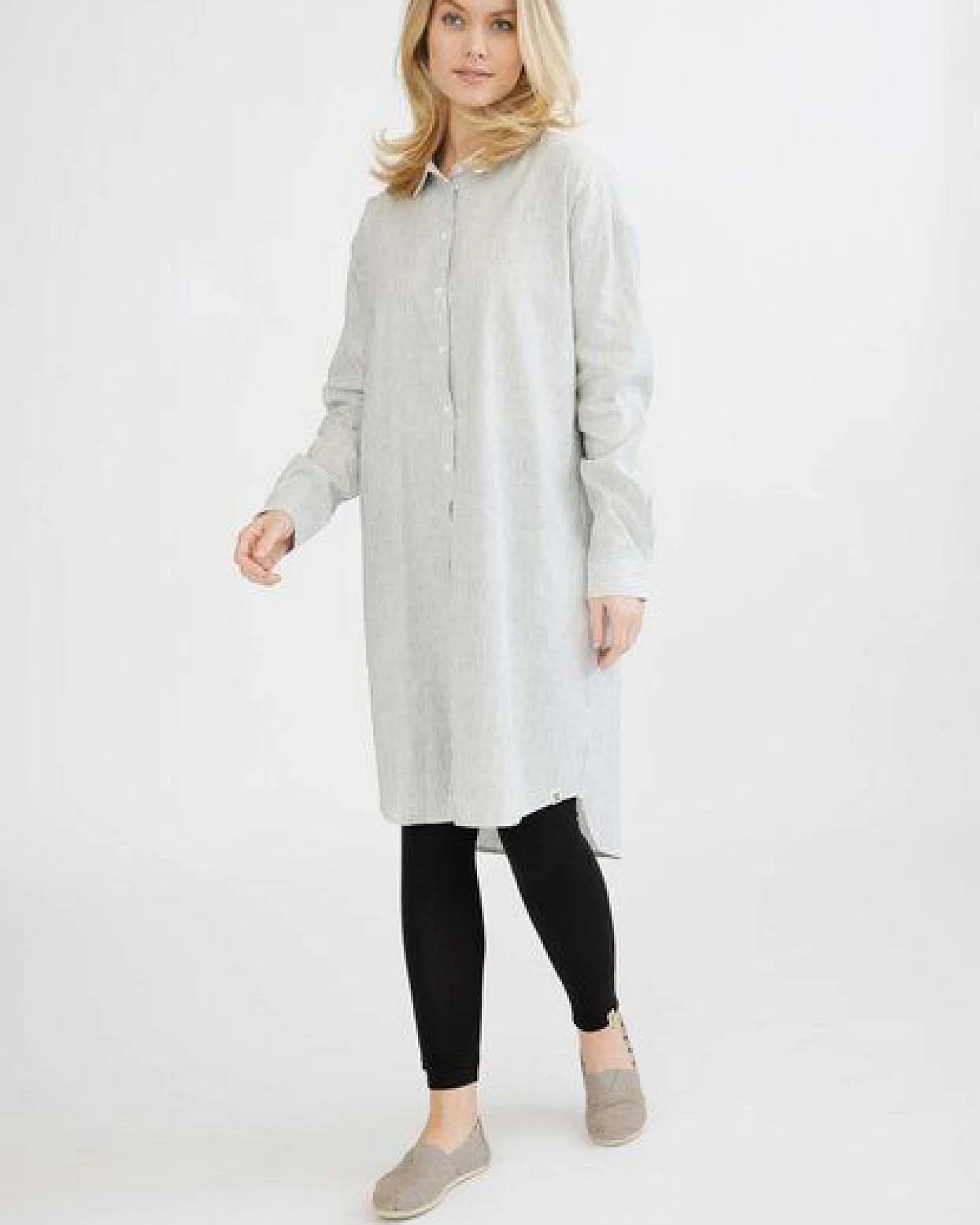 GROBUND Das Hemdkleid Netta - GOTS zertifiziert aus 60% leinen/40% Bio-Baumwolle – Ansicht 3