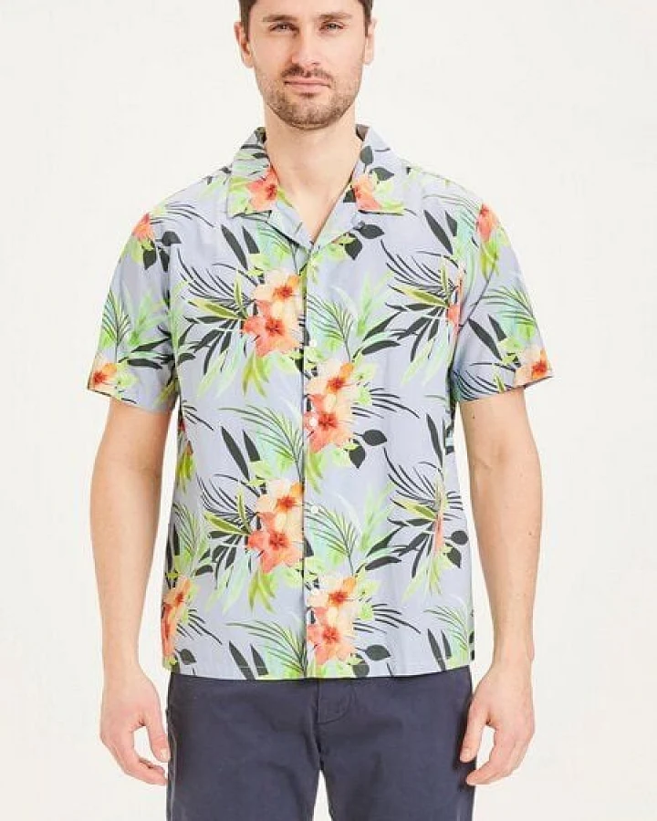 KnowledgeCotton Apparel KCA Hemd wave cuban collar