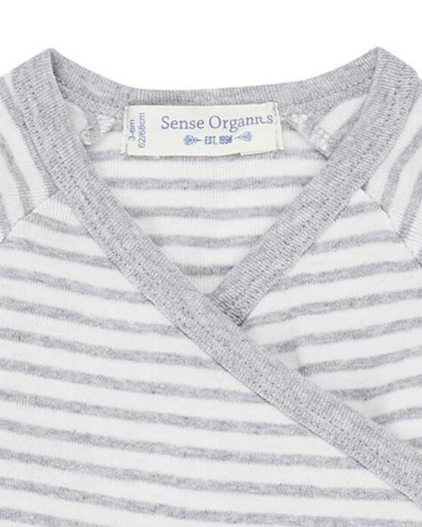 sense-organics Baby Wickelbody Langarm *YGON* grey- stripes I GOTS & Bio I Sense Organics – Ansicht 2