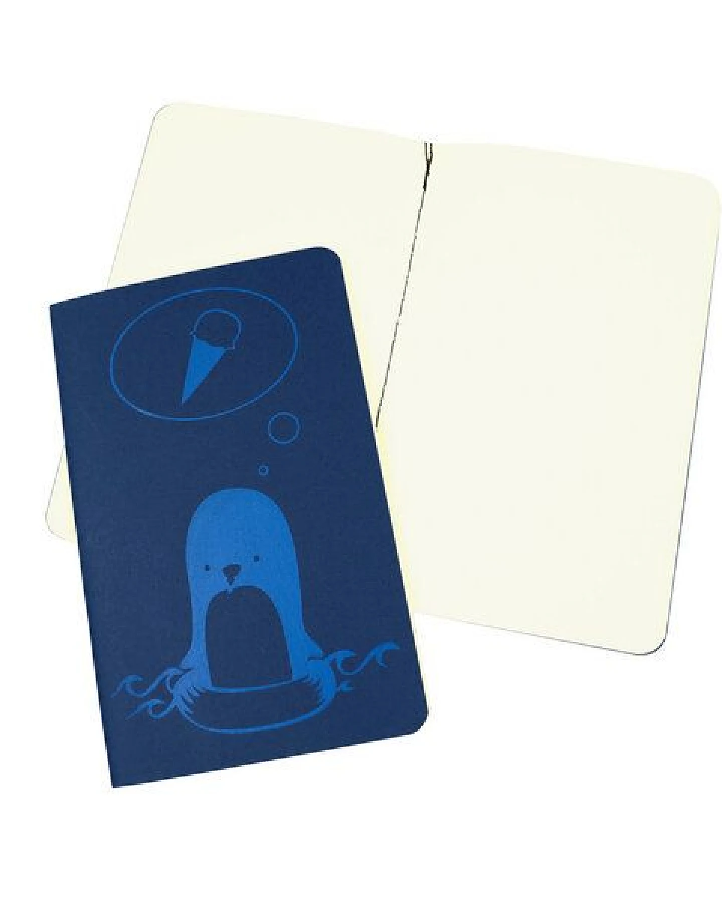 HANDGEDRUCKT A6 "Pinguin" Notizheft, ca. A6 blanko – Ansicht 2