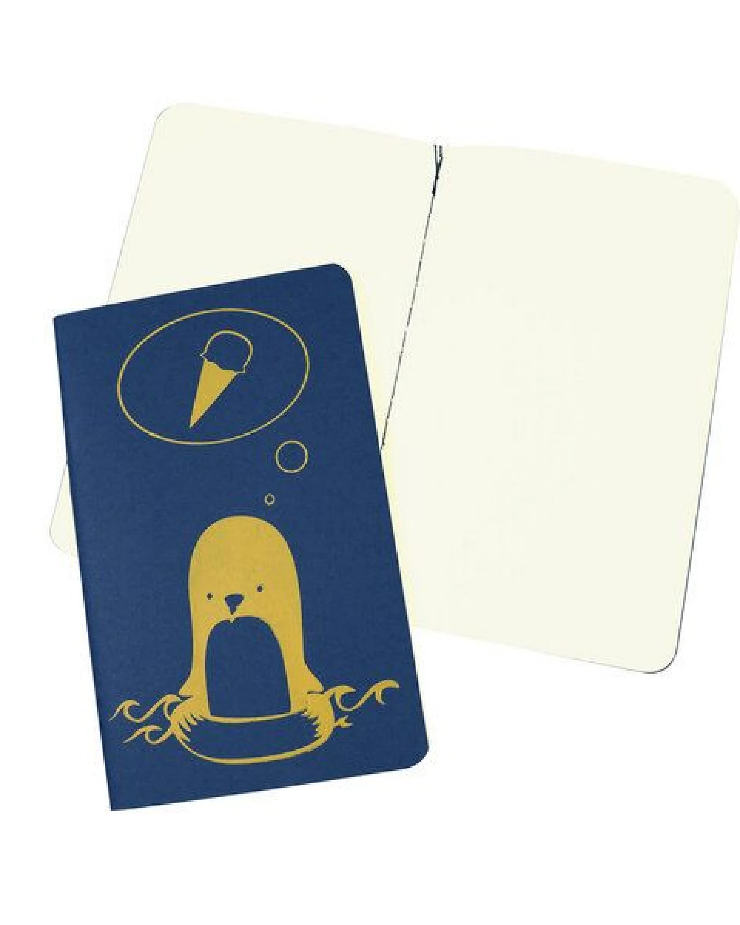 HANDGEDRUCKT A6 "Pinguin" Notizheft, ca. A6 blanko – Ansicht 2