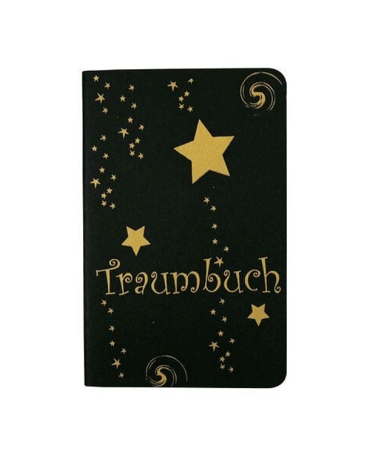 HANDGEDRUCKT schwarzes Notizheft "Traumbuch" ca. DIN A6, liniert
