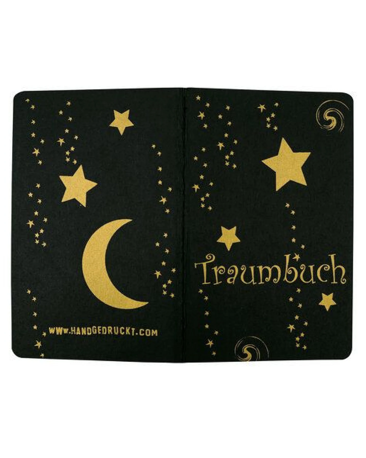 HANDGEDRUCKT schwarzes Notizheft "Traumbuch" ca. DIN A6, liniert – Ansicht 3