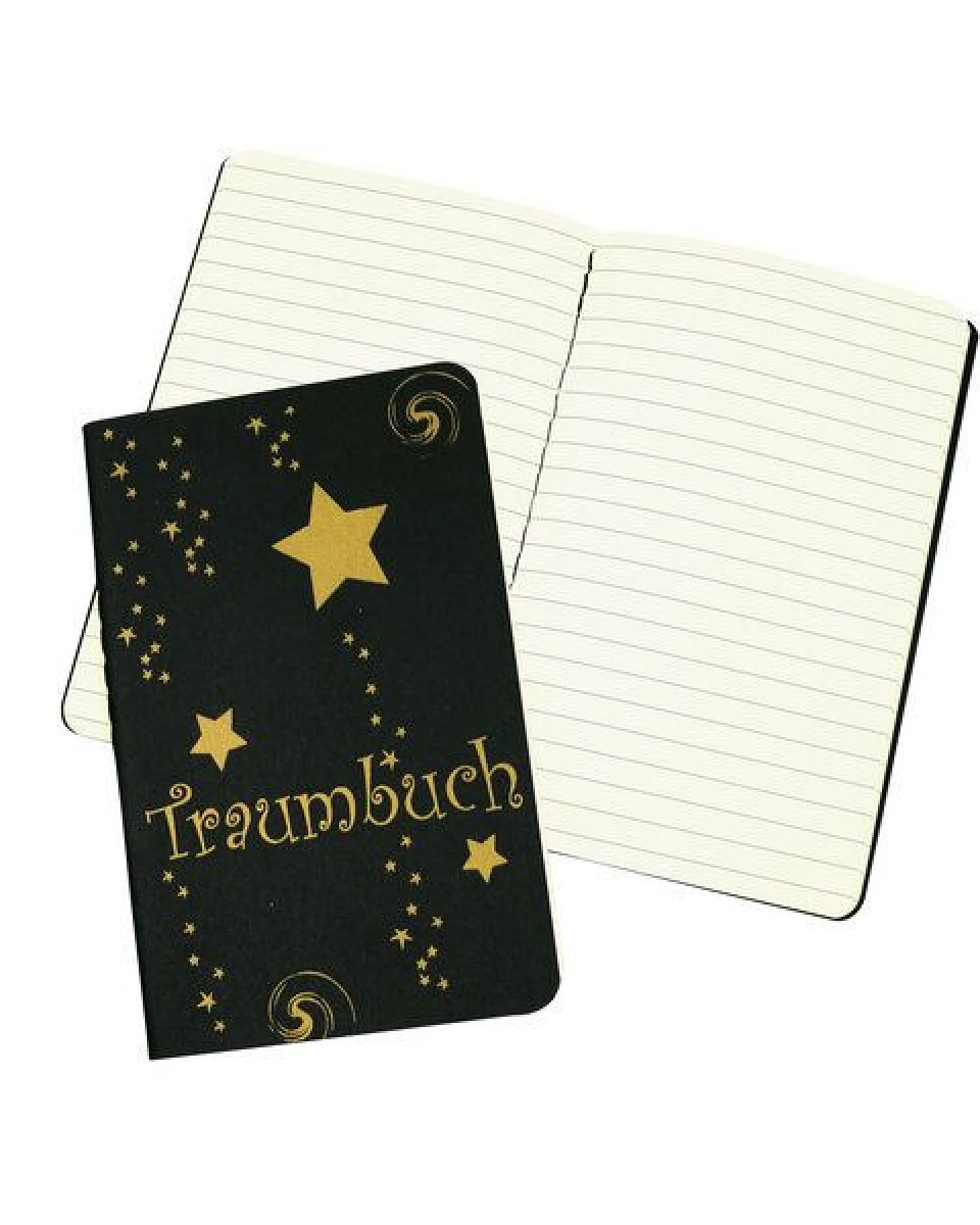 HANDGEDRUCKT schwarzes Notizheft "Traumbuch" ca. DIN A6, liniert – Ansicht 4
