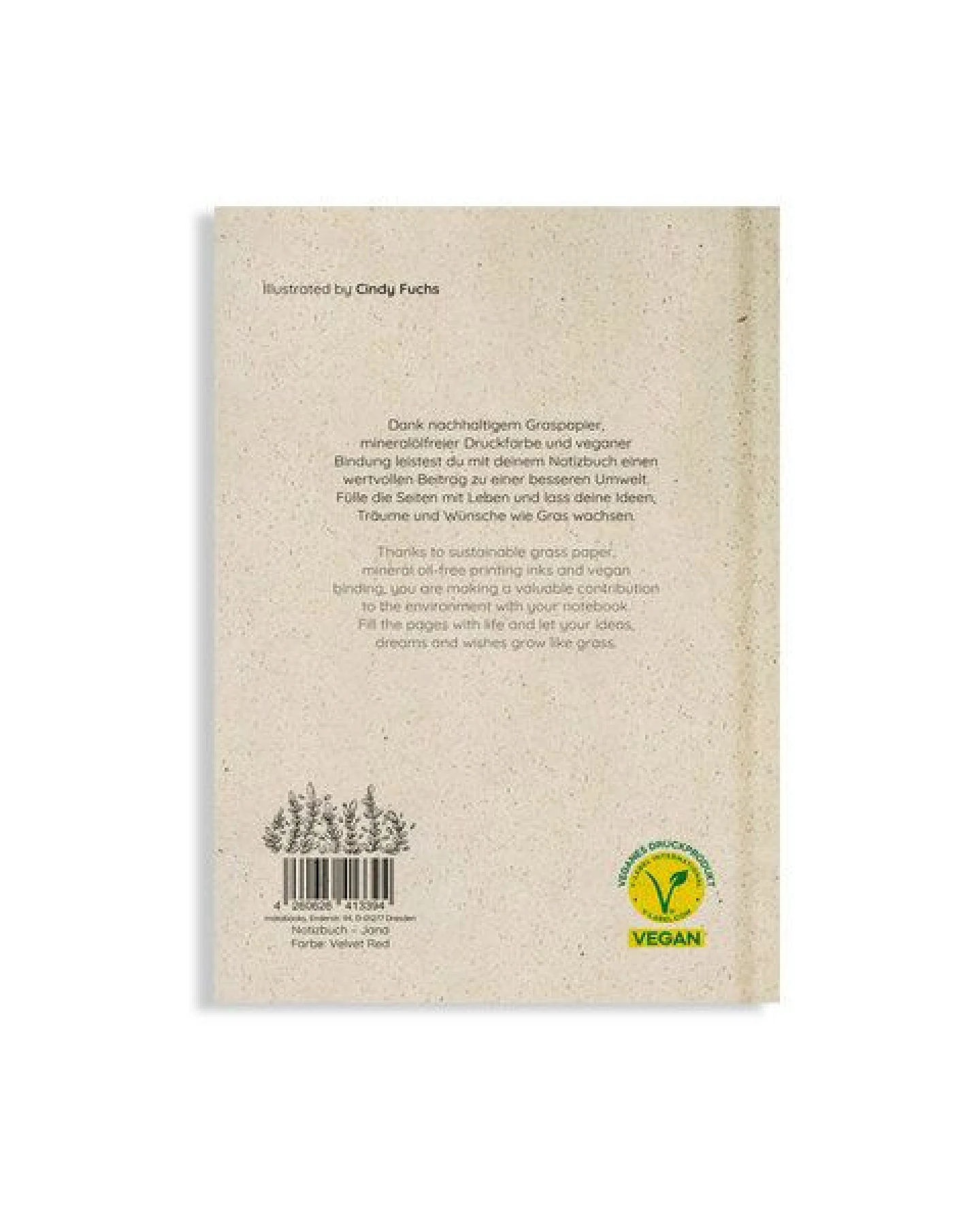matabooks® Nachhaltiges A5 Notizbuch/Tagebuch/Skizzenbuch aus Graspapier – Jana – Ansicht 3