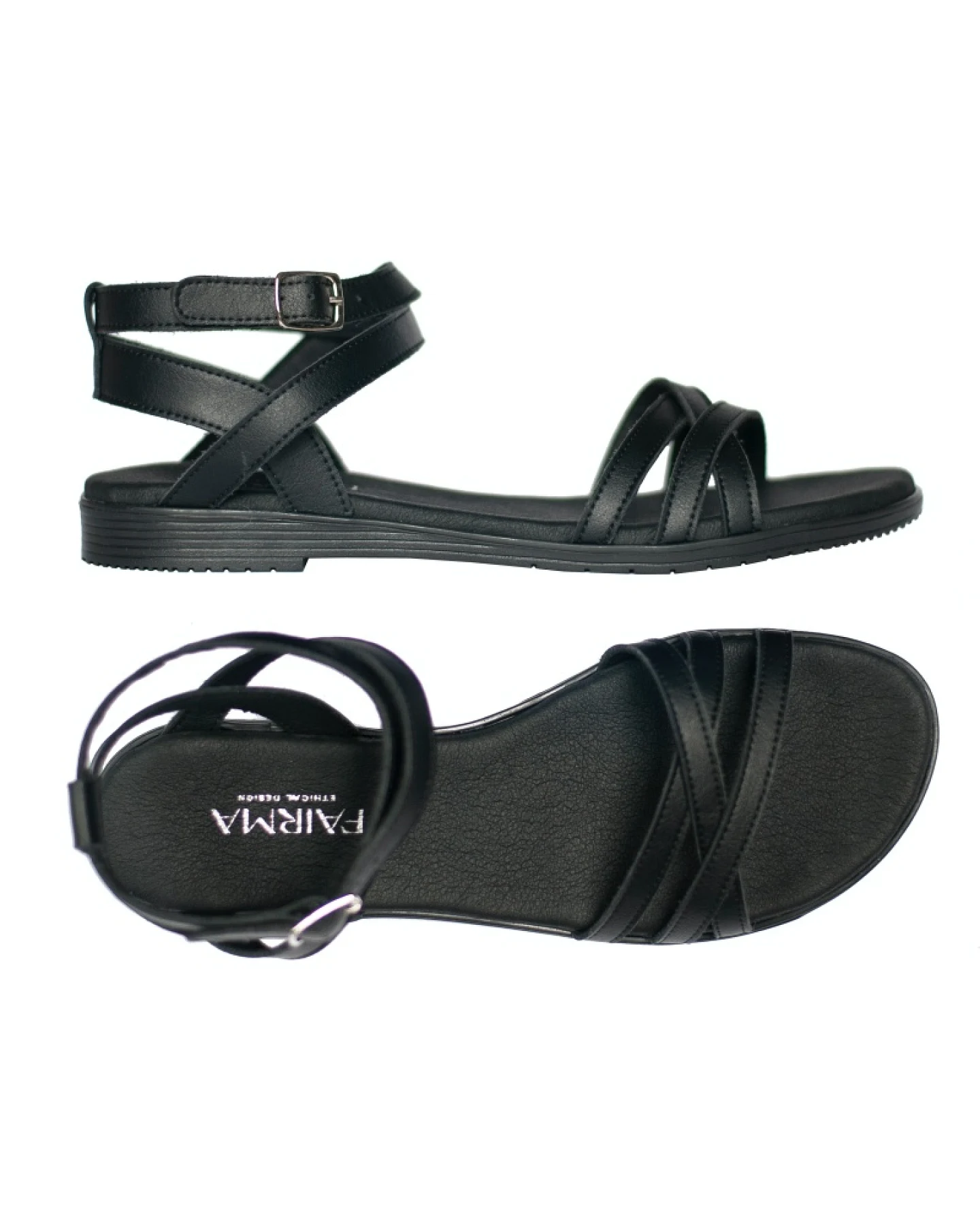 FAIRMA ETHICAL DESIGN Damen vegan Sandalen Ogo Schwarz – Ansicht 2