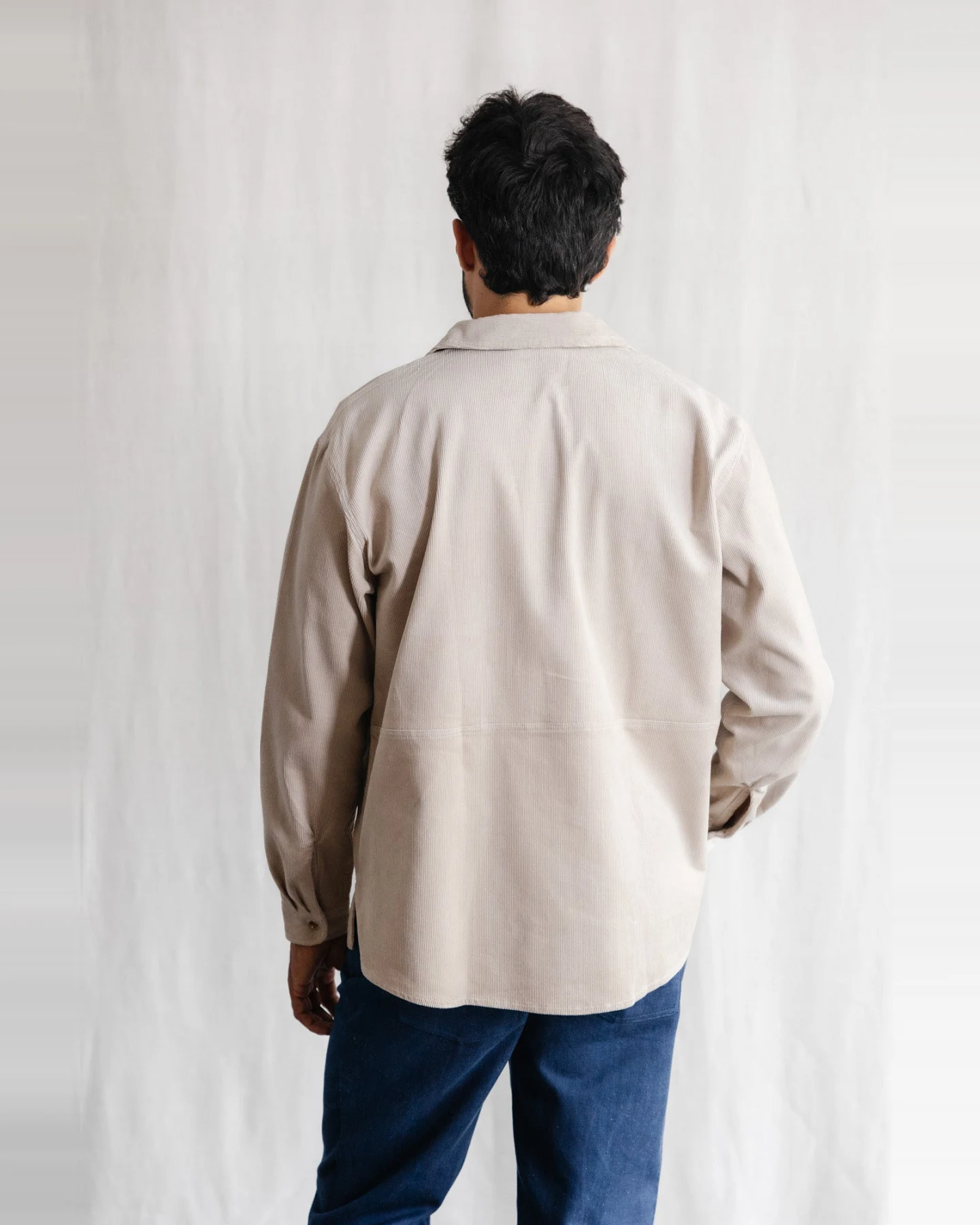 Jyoti - Fair Works Herren vegan Überhemd Kalagi Beige – Ansicht 2