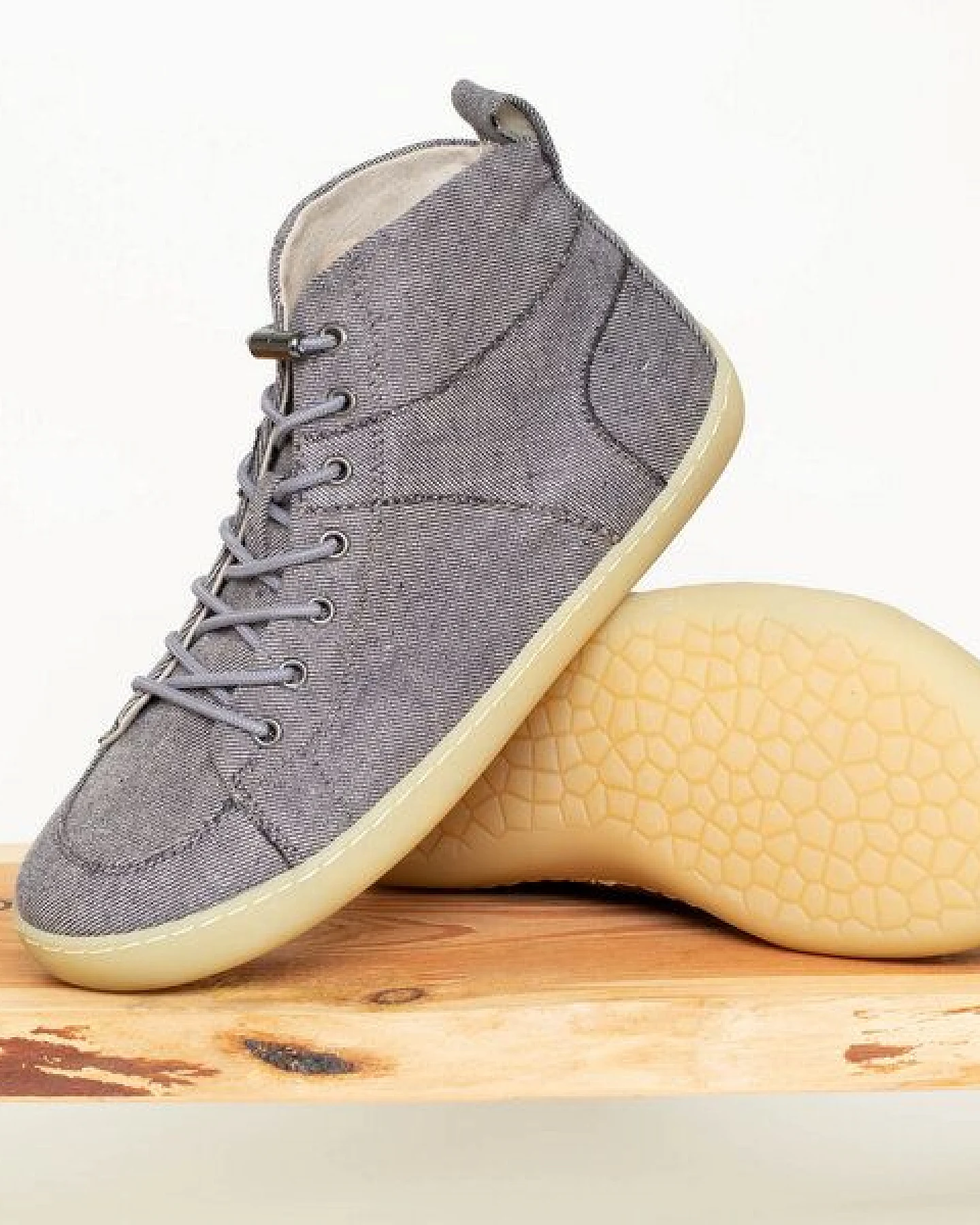 nahtur-design Barfußschuhe aus Bioleinen oder Loden, knöchelhoch, unisex – Ansicht 3