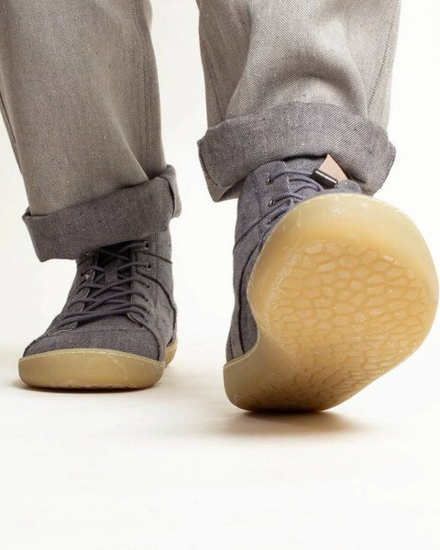 nahtur-design Barfußschuhe aus Bioleinen oder Loden, knöchelhoch, unisex – Ansicht 2