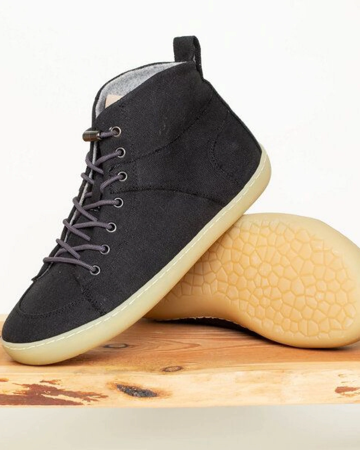 nahtur-design Barfußschuhe aus Bioleinen oder Loden, knöchelhoch, unisex – Ansicht 3