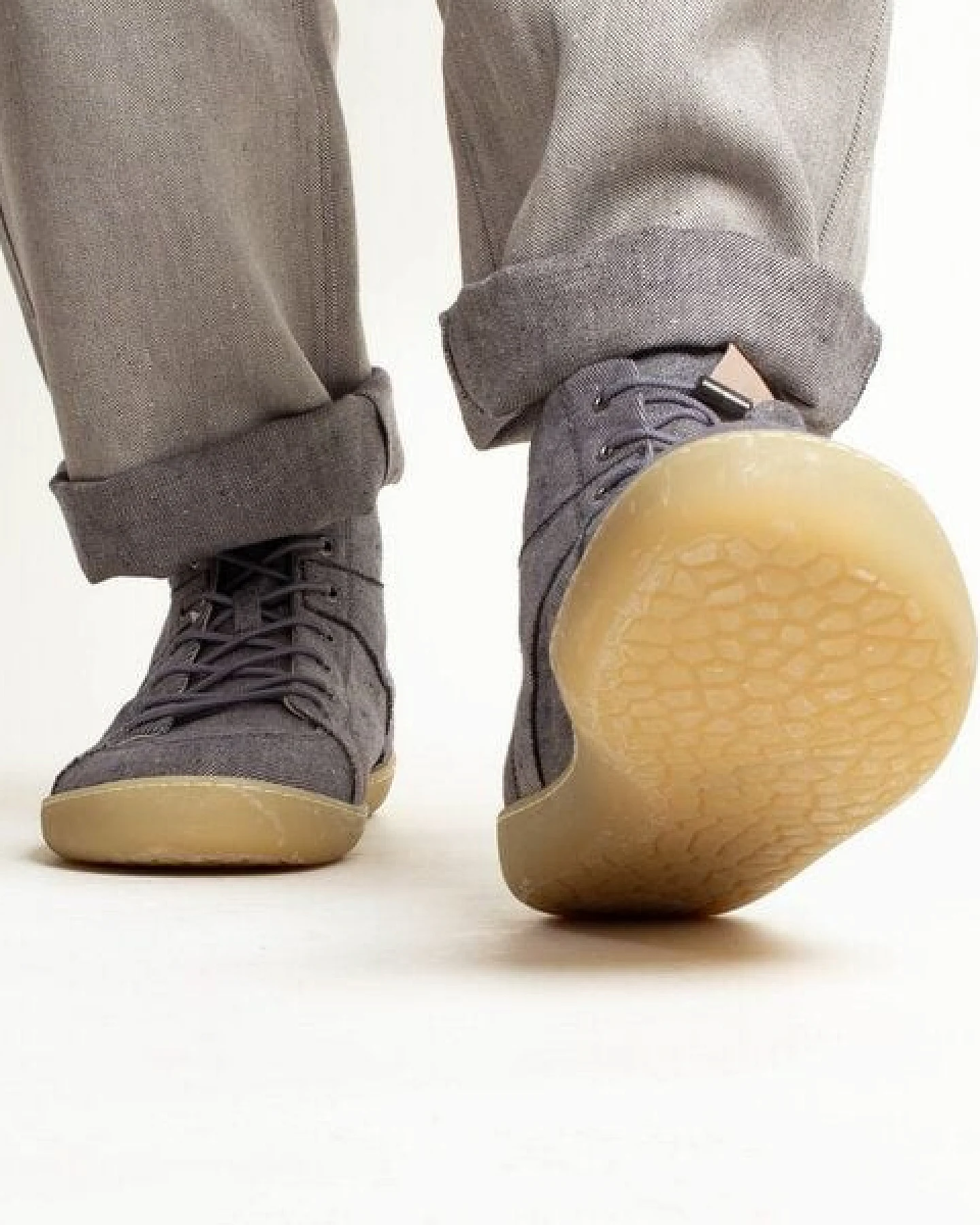 nahtur-design Barfußschuhe aus Bioleinen oder Loden, knöchelhoch, unisex – Ansicht 2