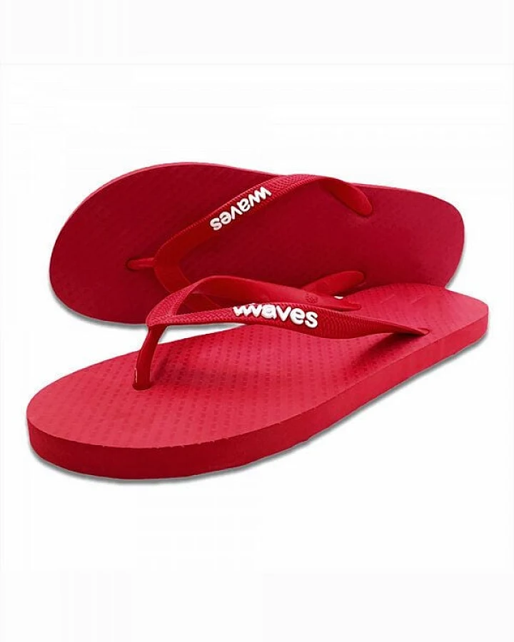 WAVES Original Red - Flip Flop aus fair gehandeltem Naturkautschuk - Badelatschen in Rot