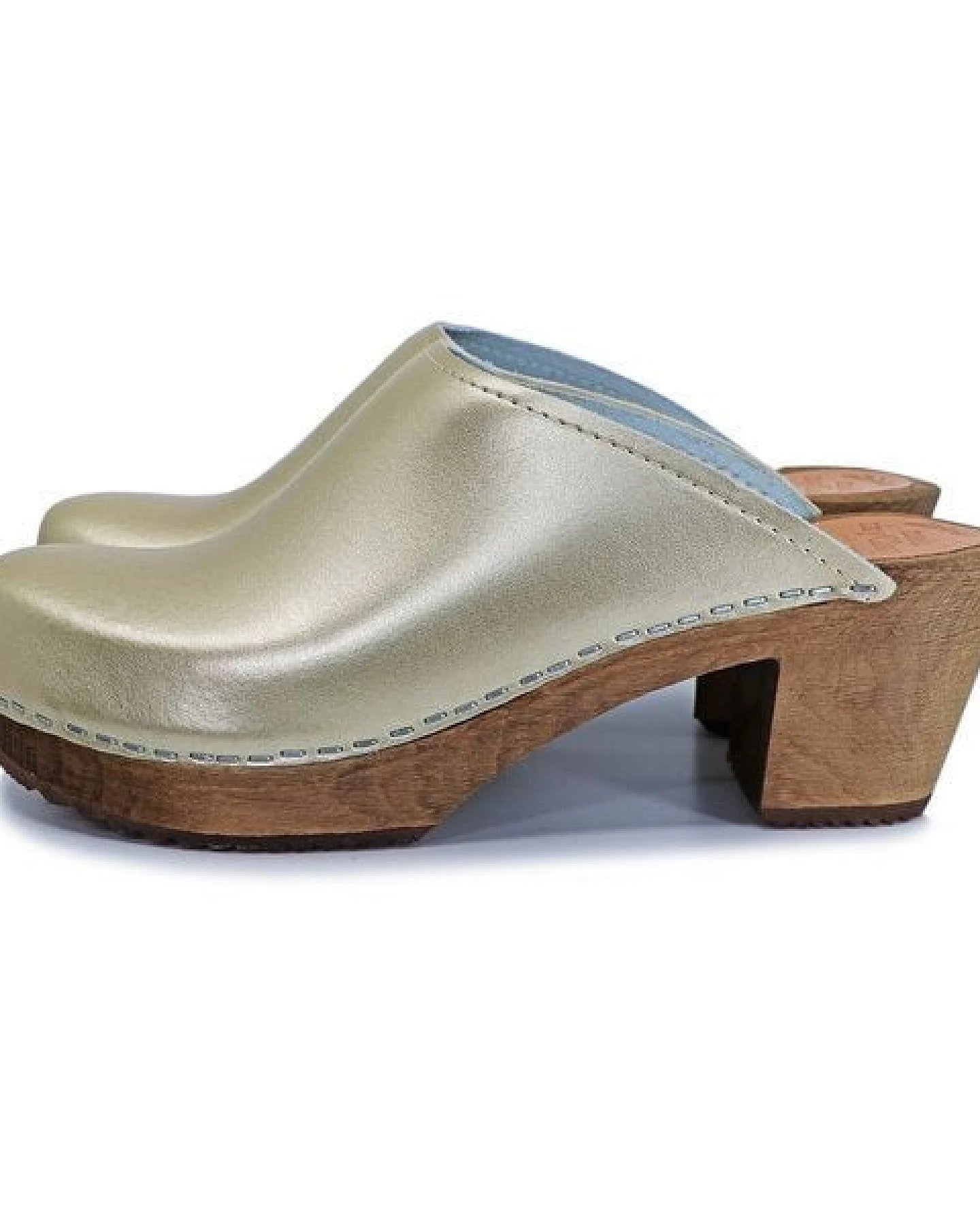 me&myClogs LIV Holzclogs mit Absatz Champagner – Ansicht 2