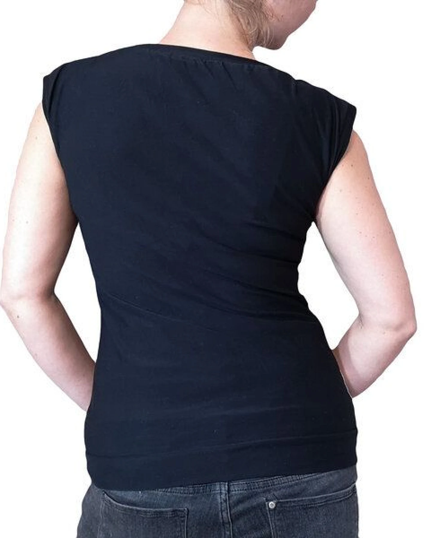 liebewicht Bio Jersey Shirt mit U-Boot Ausschnitt schwarz neon – Ansicht 2