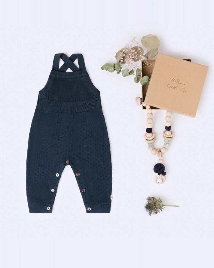 NoniKids Berlin NoniKids Geschenkebox *Romper Wagenkette navy* I GOTS & Bio