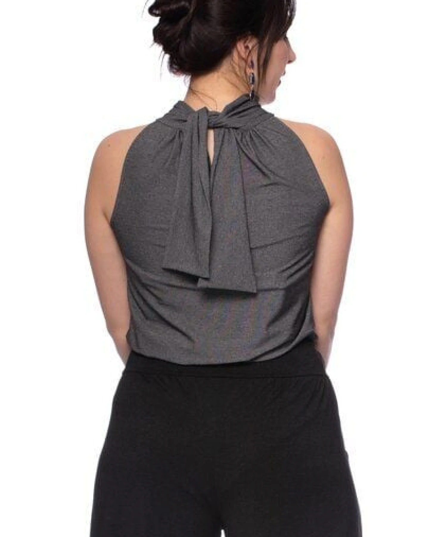 Ingoria COSMA Neckholder Blusentop mit Schluppe (Uni) – Ansicht 4