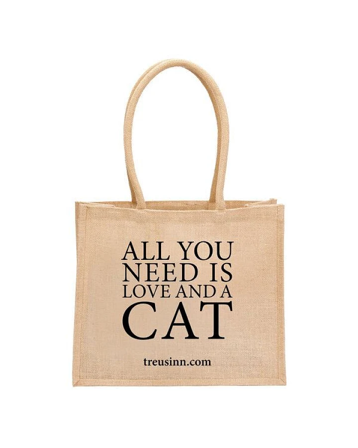 Treusinn Eco Shopper "All you need is love...and a cat" / 100% Jutegewebe / umweltfreundlich