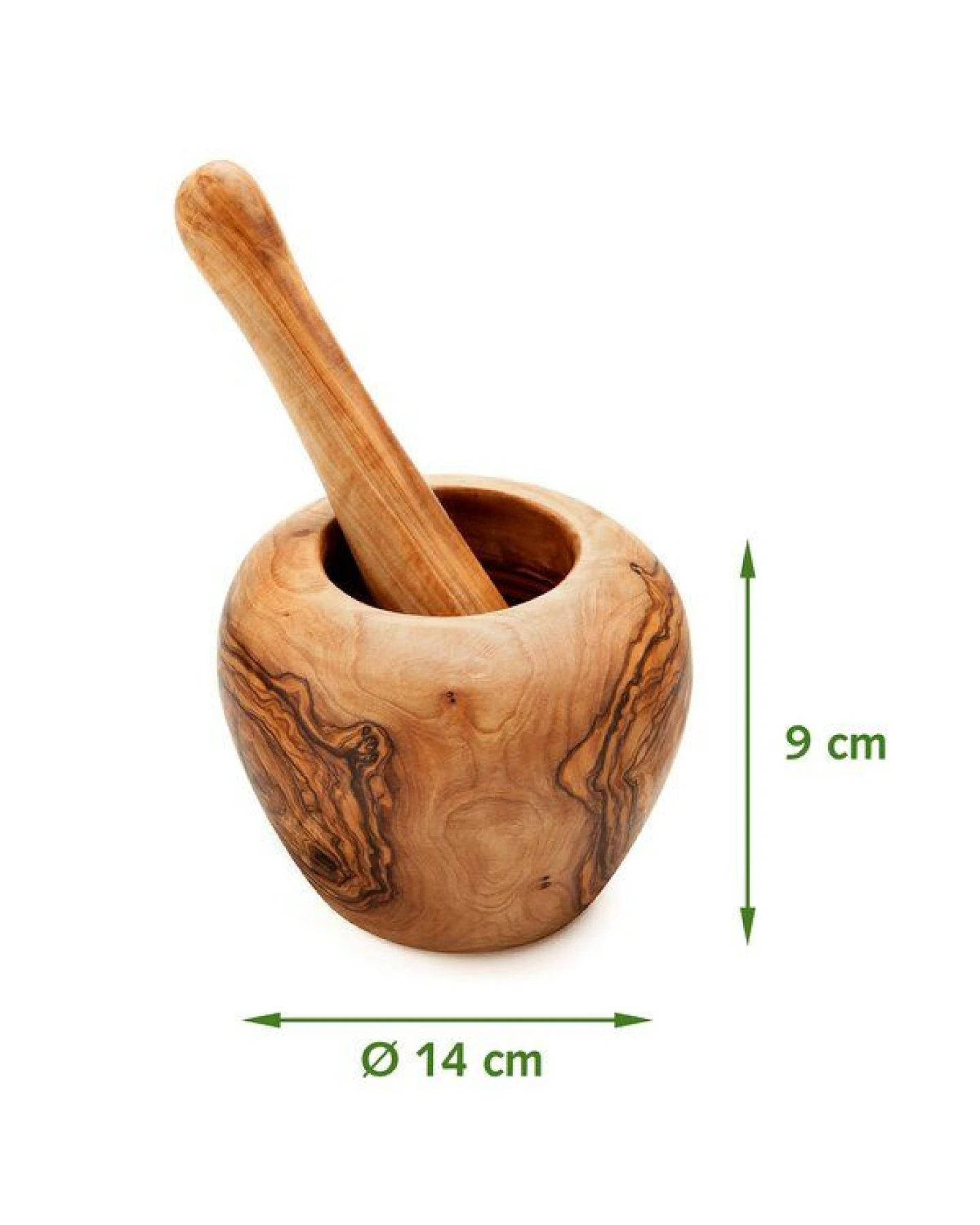NATUREHOME Olivenholz Mörser 14cm – Ansicht 4