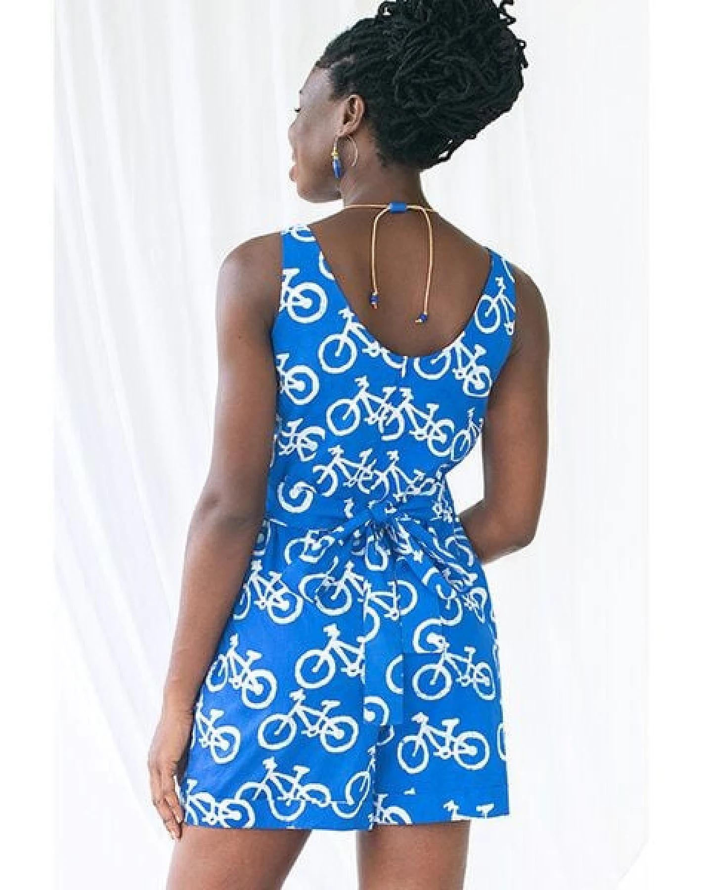 Global Mamas Bio Romper - Bikes/Mable/Adobe/Sankofa/Morse Code – Ansicht 4
