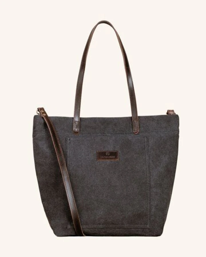 NORDLICHT Tasche FINJA aus Bio-Baumwolle und Naturleder