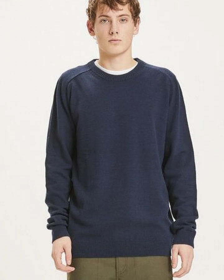 KnowledgeCotton Apparel Strickpullover - FIELD o-neck knit - aus Bio-Lammwolle
