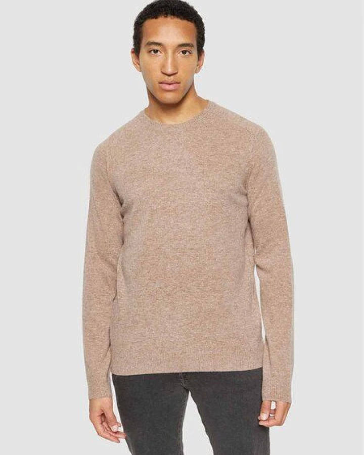 KnowledgeCotton Apparel Strickpullover - FIELD o-neck knit - aus Bio-Lammwolle