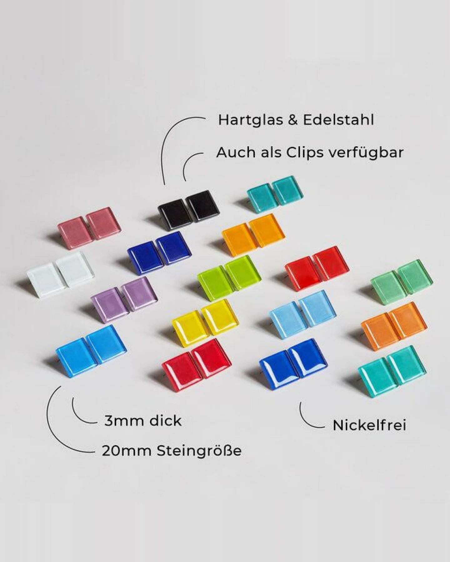 ALEXASCHA Auffällige Statement Ohrringe aus Glas – Ansicht 4