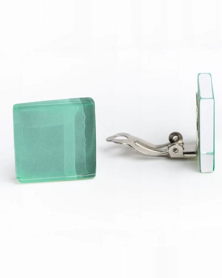 ALEXASCHA Auffällige Statement Ohrclips aus Glas