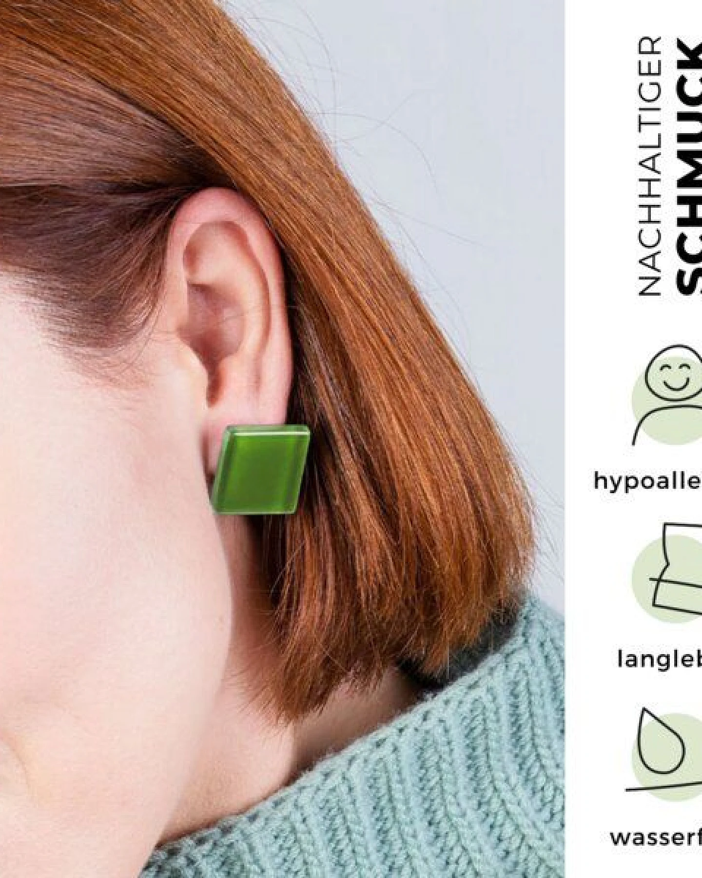 ALEXASCHA Auffällige Statement Ohrclips aus Glas – Ansicht 3