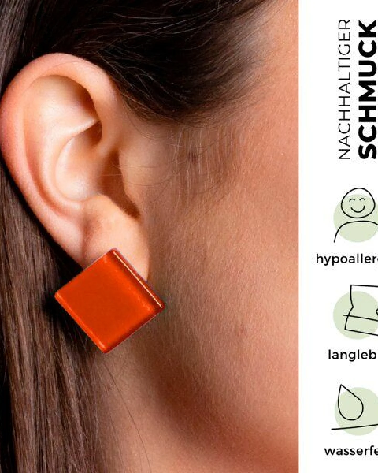 ALEXASCHA Auffällige Statement Ohrclips aus Glas – Ansicht 3